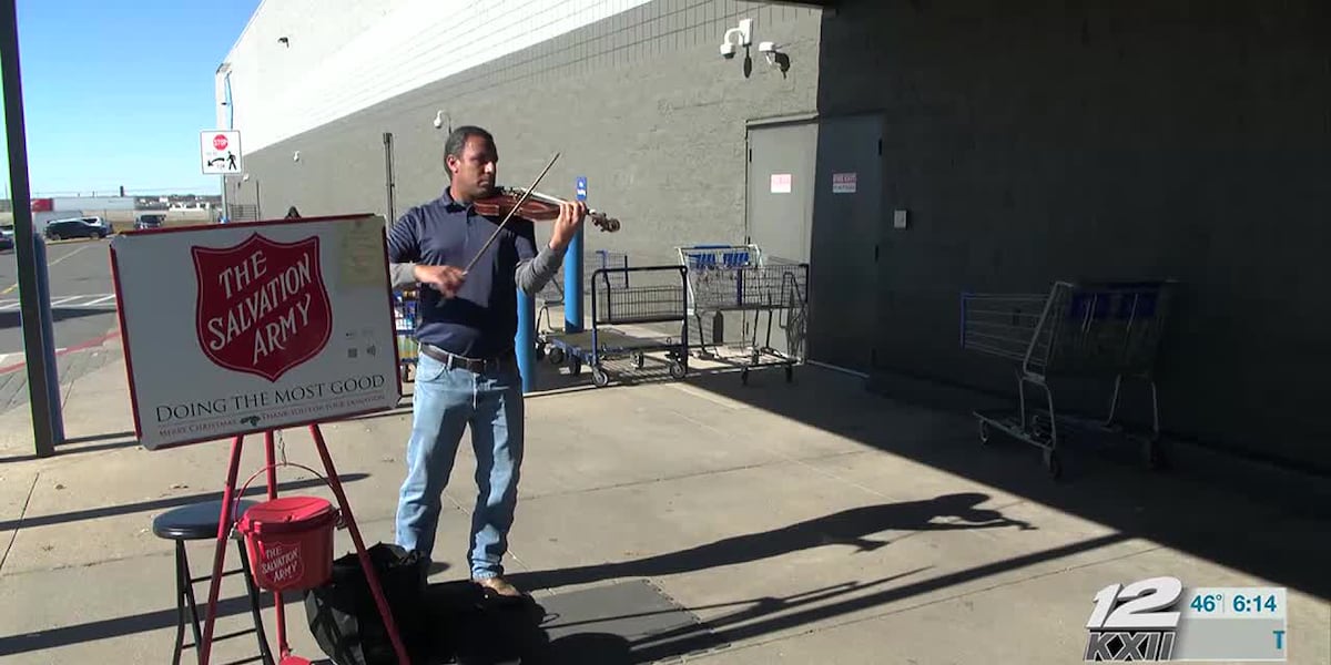 Local Salvation Army bell ringer plays violin, sharing his talents and ...