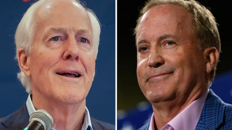 U.S. Sen. John Cornyn, left, and Attorney General Ken Paxton, right, have advanced to a...