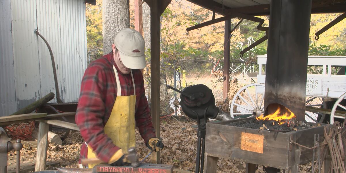 Denison’s Frontier Village hosts blacksmithing demonstration