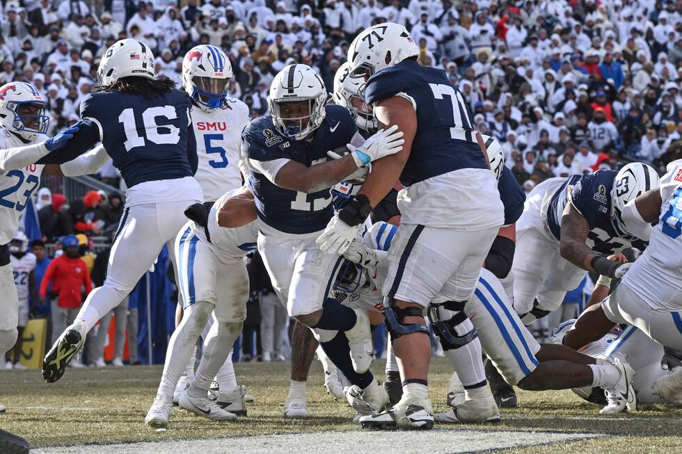Penn State running back Kaytron Allen (13) scores a touchdown during the second half against...