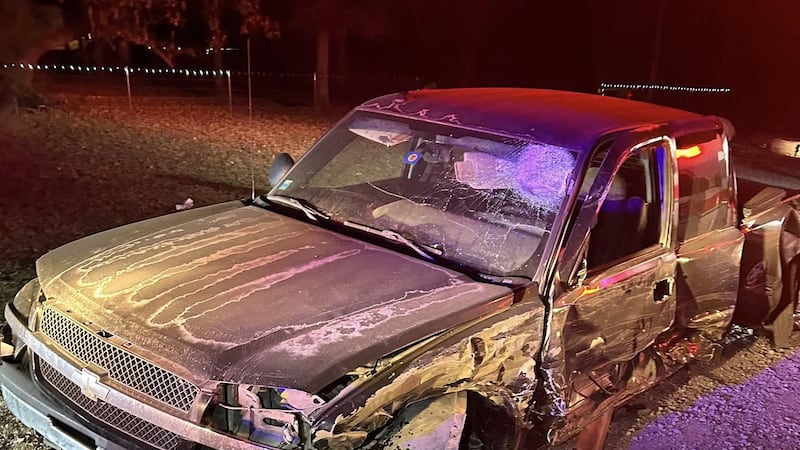 One person was hospitalized after a head-on collision in Love County on Saturday evening.