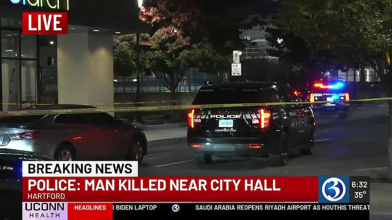 A homicide happened just steps away from Hartford City Hall on Monday morning, police said.