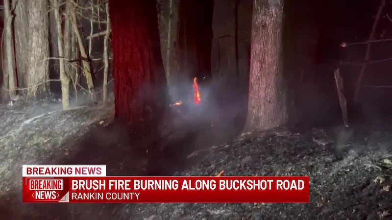 Rankin County crews battle brush fire on Buckshot Road